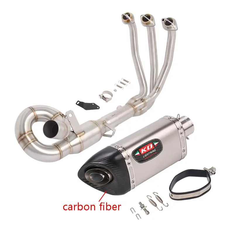 

For CFMOTO 675SR 675 SR 2024 2025 Slip On Motorcycle Complete Exhaust System Header Link Pipe Carbon Fiber Muffler DB Killer