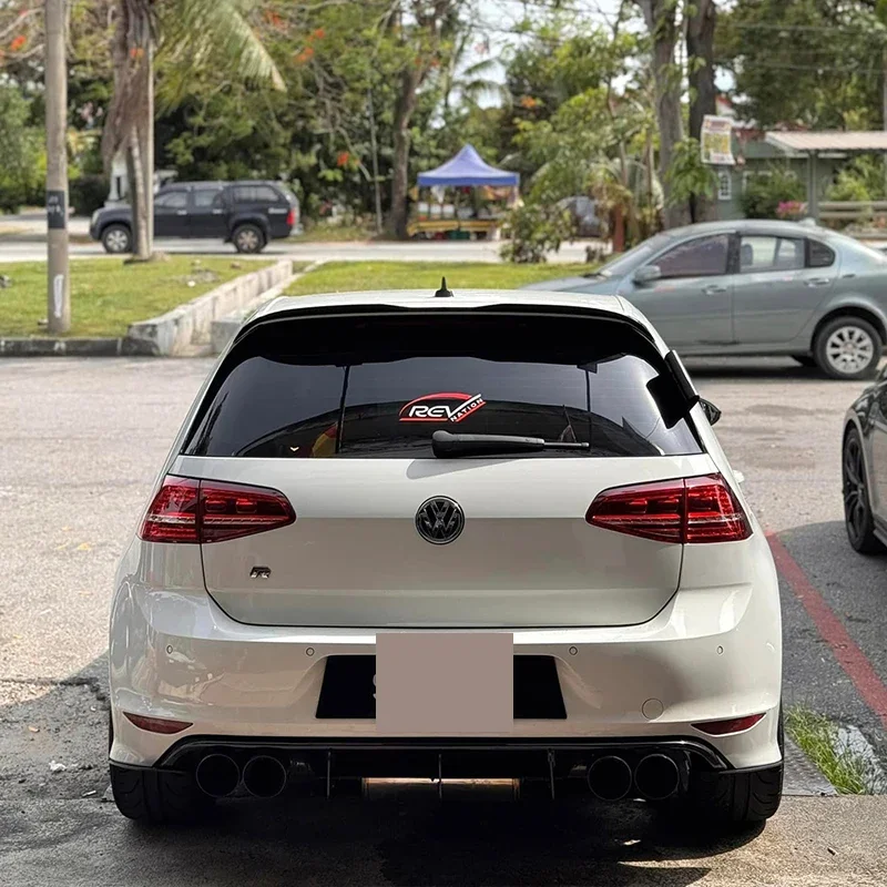 For Volkswagen Golf Mk7 Mk7.5 GTI R R-Line 2012-2020 MAXTON Style Rear Spoiler Cap Rear Roof Lip Spoiler Splitter Wing Tuning