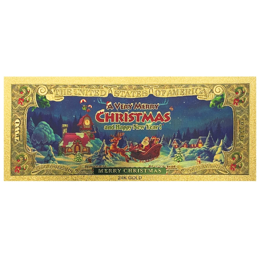Spot 5designs Weihnachten Niedlicher Weihnachtsmann Rentier Iglu Goldfolie Banknoten Weihnachtselement Sammlung Kinder Freunde Geschenke