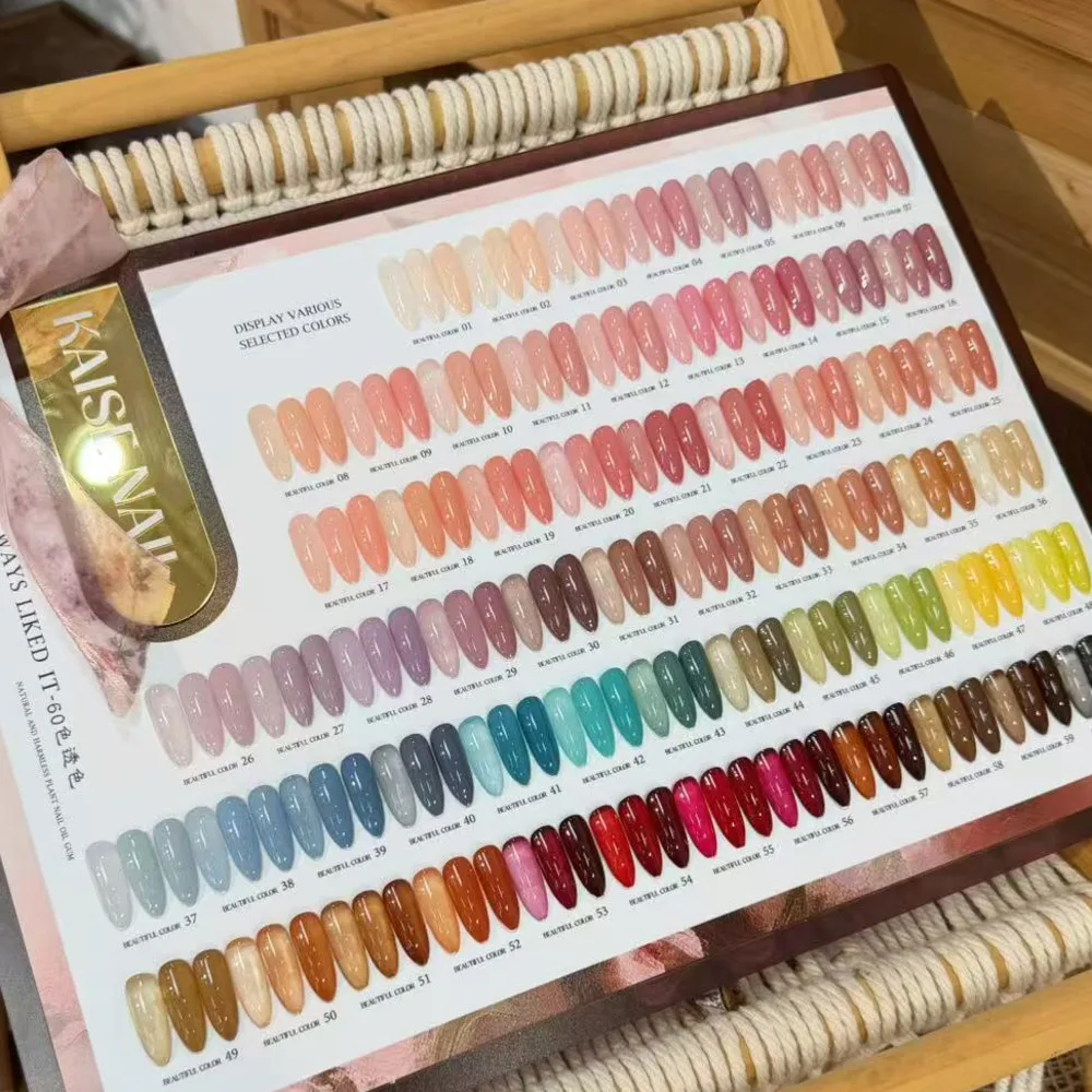 60 Colors Korean Style Jelly Gel Nail Polish Set With Color Chart For Nail Salon Transparent Soak Off Long Lasting UV LED Gel