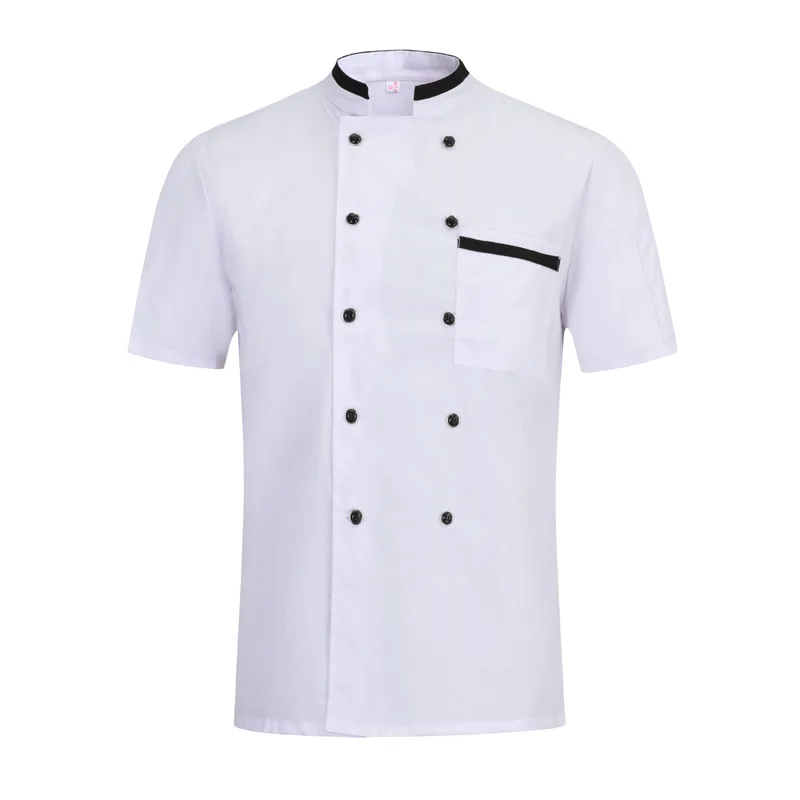 Uniforme de Chef d'hôtel à manches courtes pour hommes et femmes, vêtements de travail pour la cuisine et la cantine au Restaurant occidental