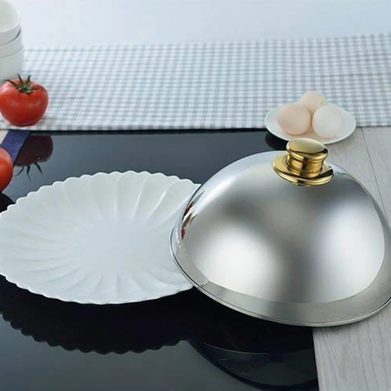 2X 12 Inch Stainless Steel Cheese Melting Dome And Steaming Cover,Polished Steak Cover,Cloche Serving Dish Food Cover