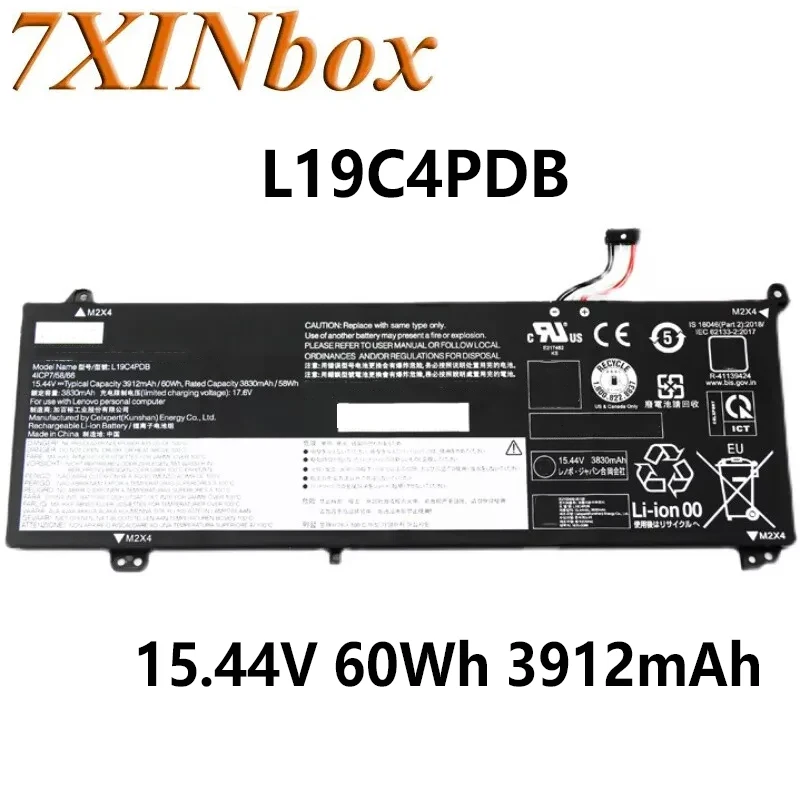 

7XINbox L19C4PDB 15.44V 60Wh 3912mAh Laptop Battery for Lenovo ThinkBook 14 14S G2 Yoga ITL L19M4PDB SB10Z21205 5B10Z21209