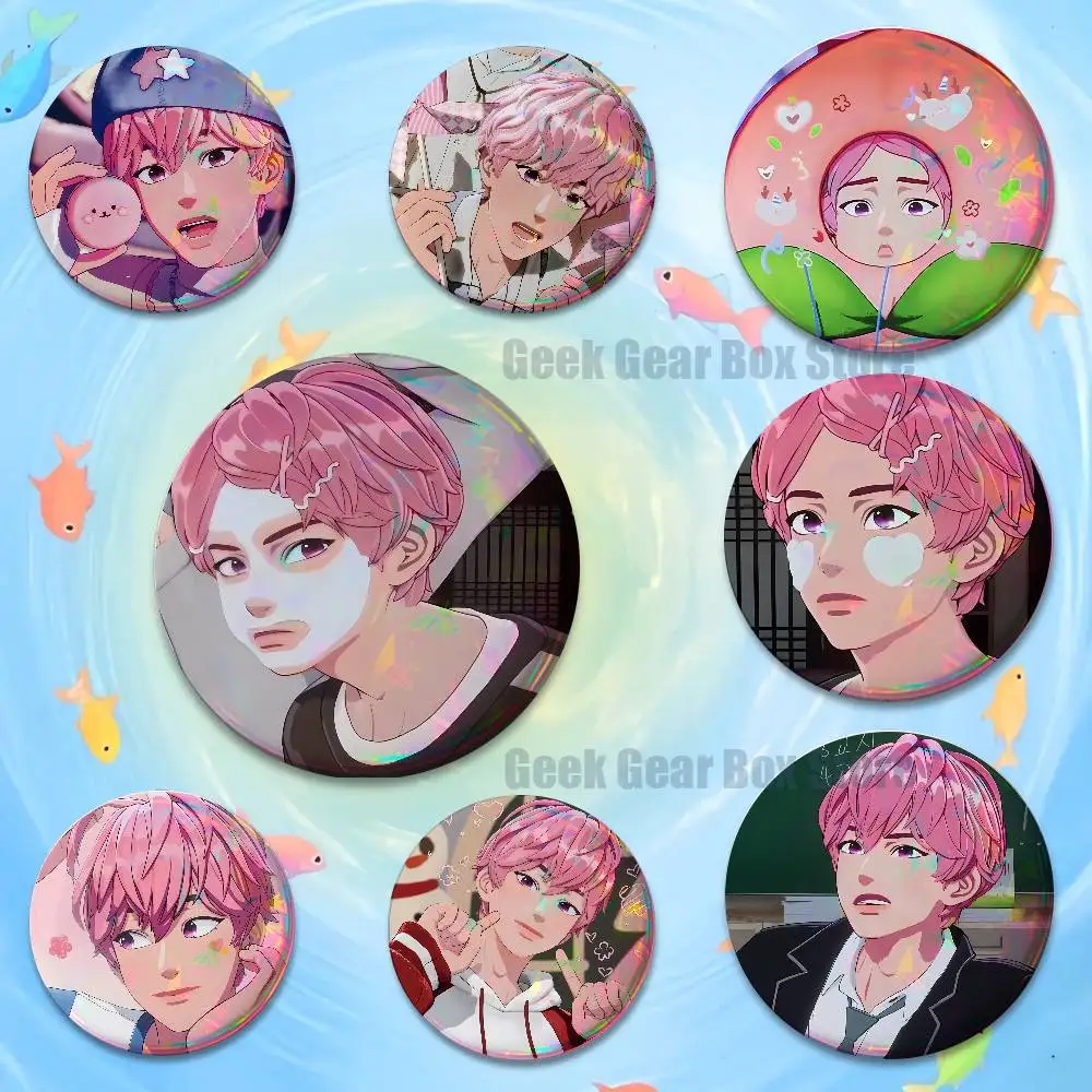 P-Plave Bamby Group Laser reflective round badges pins bag clothing decorations collectibles gifts for friends