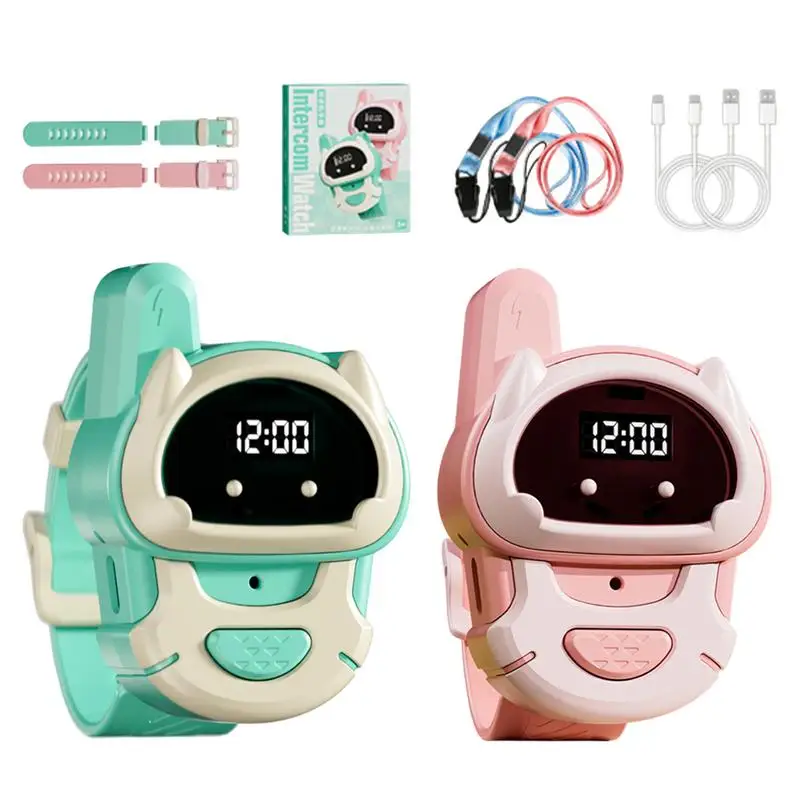 Walkie Talkie per bambini Orologio stile Walky Talky Radio bidirezionale Walky Talky Chiamata wireless a lunga distanza Giocattoli interfono ricaricabili