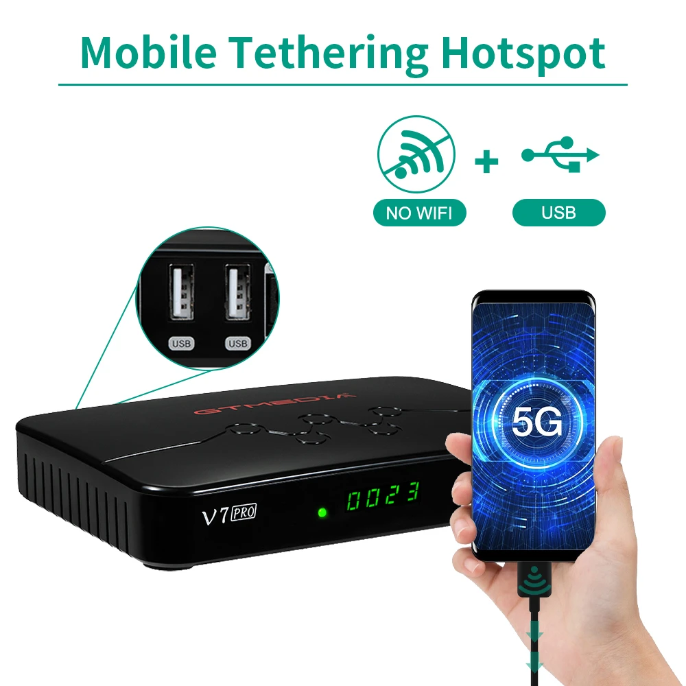 GTMEDIA V7 Pro MARS/ECAM/CCAM، DVB-S/S2/S2X+T/T2 جهاز استقبال الأقمار الصناعية يدعم متعدد الأشواط/T2MI، صندوق تلفزيون متعدد الغرف لمستودع الاتحاد الأوروبي