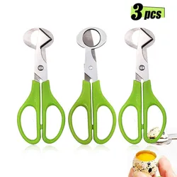 3Pcs 메추라기 계란 커터 가위 주방 계란 가위 도구 스테인레스 스틸 클리퍼 비둘기 오프너 베이킹 도구에 대한 정원 액세서리