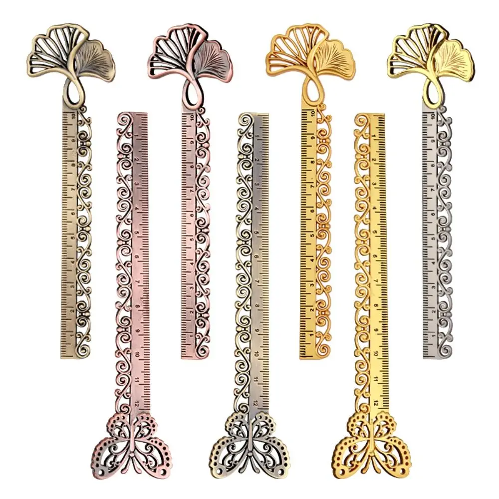 Creative Metal Vintage Metal Ruler Hollow Butterfly Straight Ruler Sewing Accessories Multi-function Bookmark Office Accessory