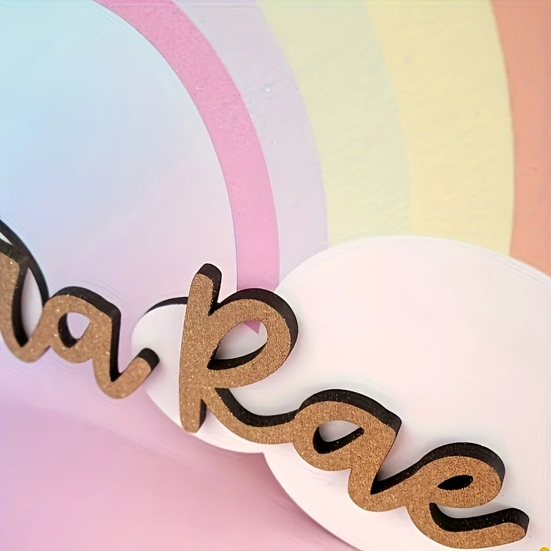 A personalized cloud rainbow text customized wall decoration, double-layer design name tag modern wall decoration, perfect custo image 6