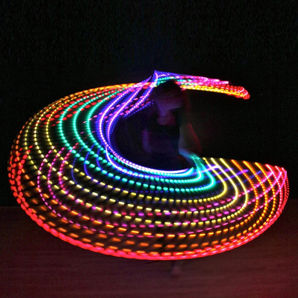 LED Colorful Fitness Circle Sport Hoop Loose Weight Home Indoor Removable Multi-Color Sports Hoop Gym Fitness Equipments