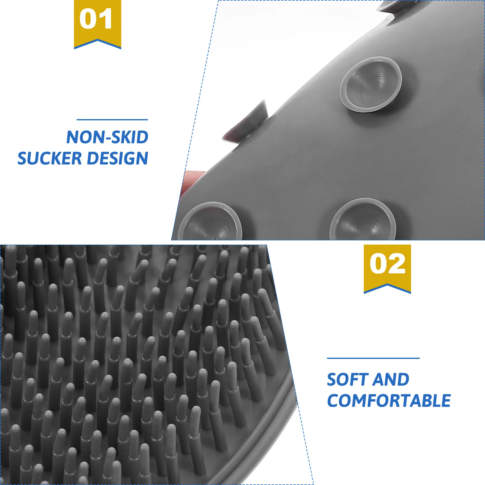 

Tpr Shower Scrubber Suction Cups Non-Slip Bath Massage Pad Dead Skin Removal Foot Cleansing Durable Bathroom Storage Saver Foot