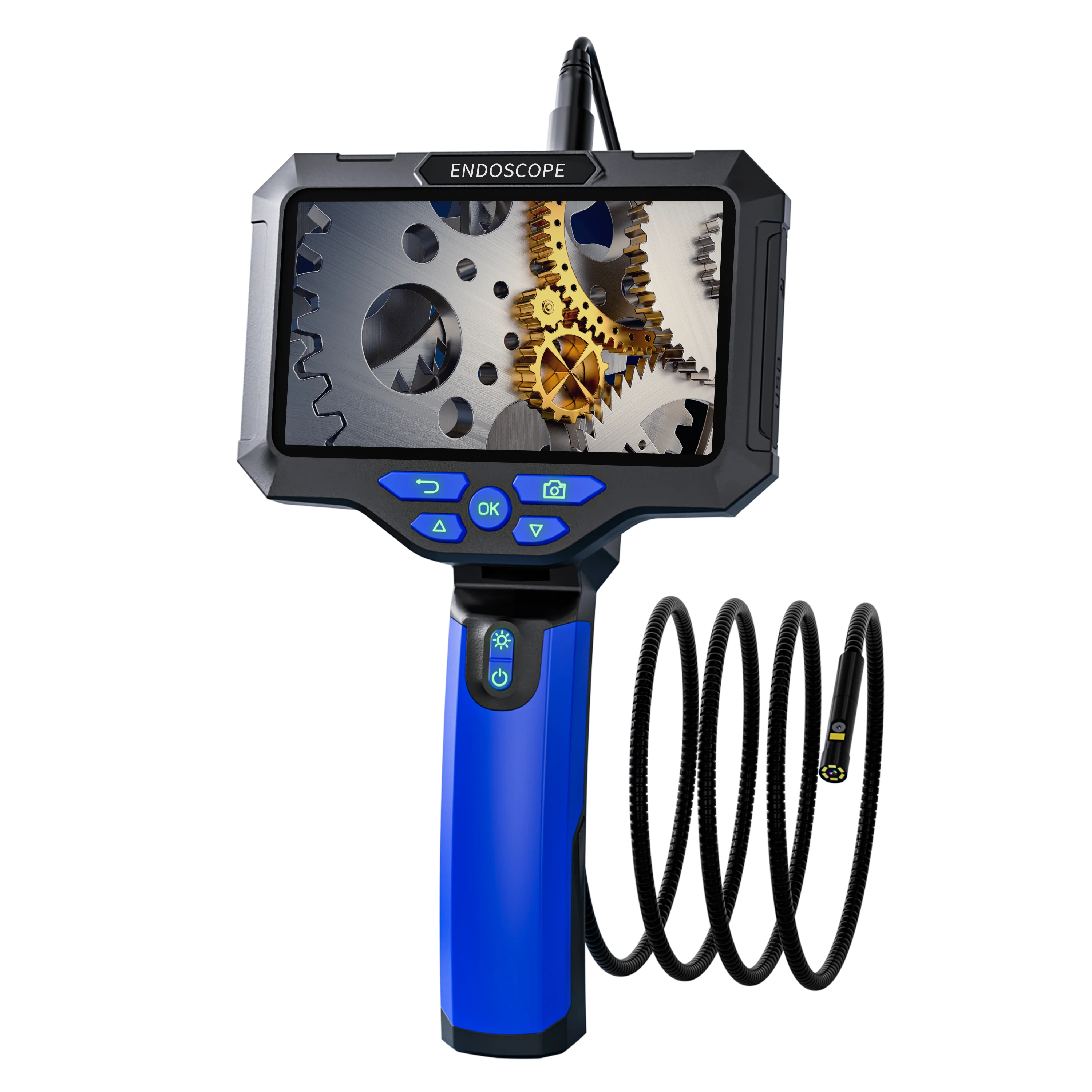 New T28 endoscope  5inch screen 8mm dual lens 1080P pipeline inspection cam era Waterproof industrial borescope 5m cable