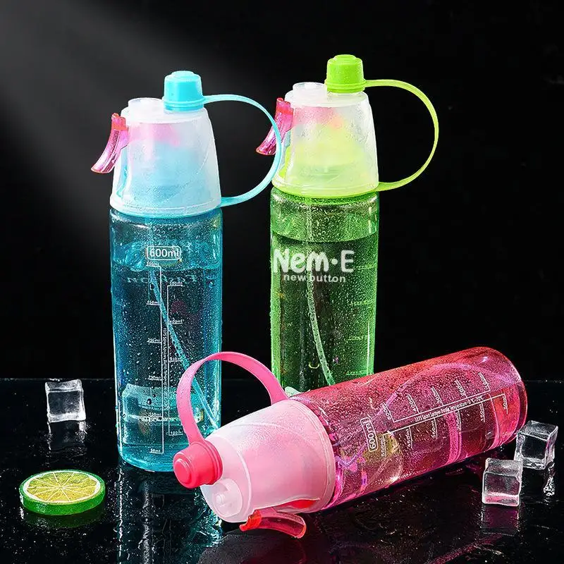 【F】600ML Sports Water Bottle Can Drink Spray Water Bottle Portable Leakproof For Travel Climbing Outdoor Gym Sport Bottles