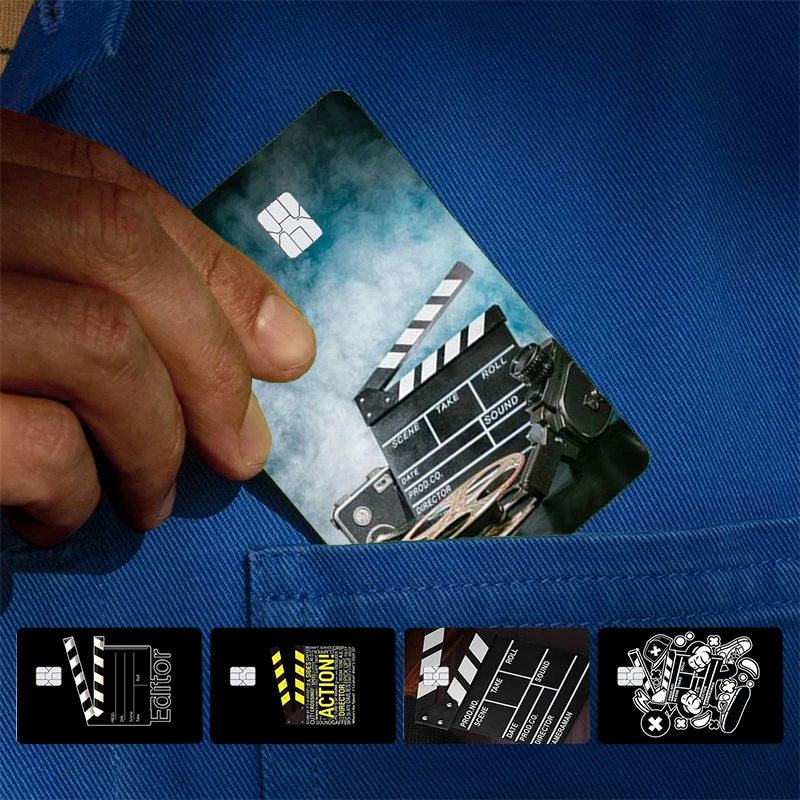 Film Movie Director Clapper Board Cover Skin Sticker For Credit Card Bank Debit Bus Card Front Side