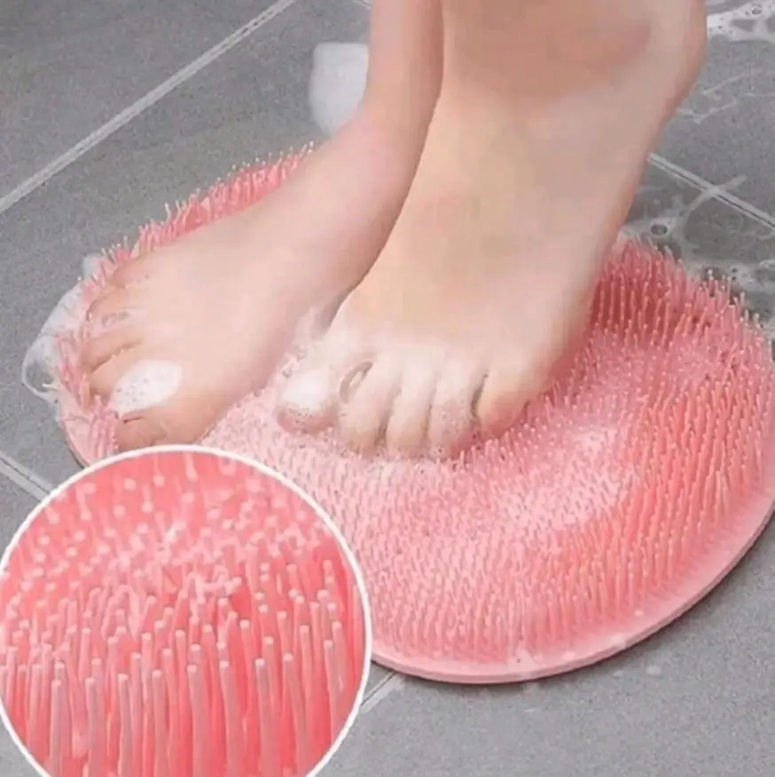 1 Piece Of Silicone Shower Foot Mat - Anti-Slip, Easy To Clean, Enhances Wear And Tear, Foot Massage, Slouchy Bath, Massage Mat