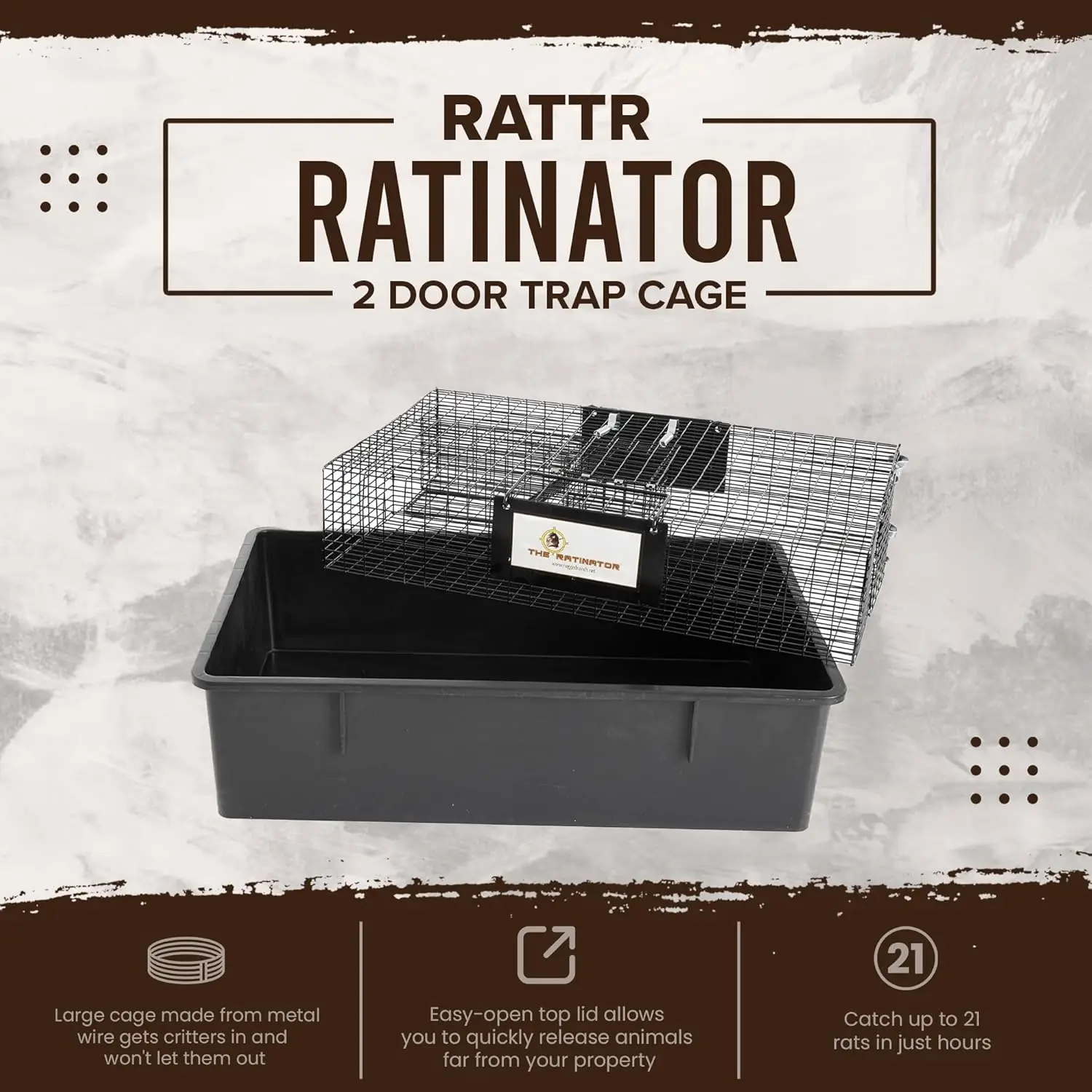 Rat Trap Live Mouse Catch & Release Cage, Ratinator  Outdoor and Indoor for Home, Garden and Restaurant - one pack