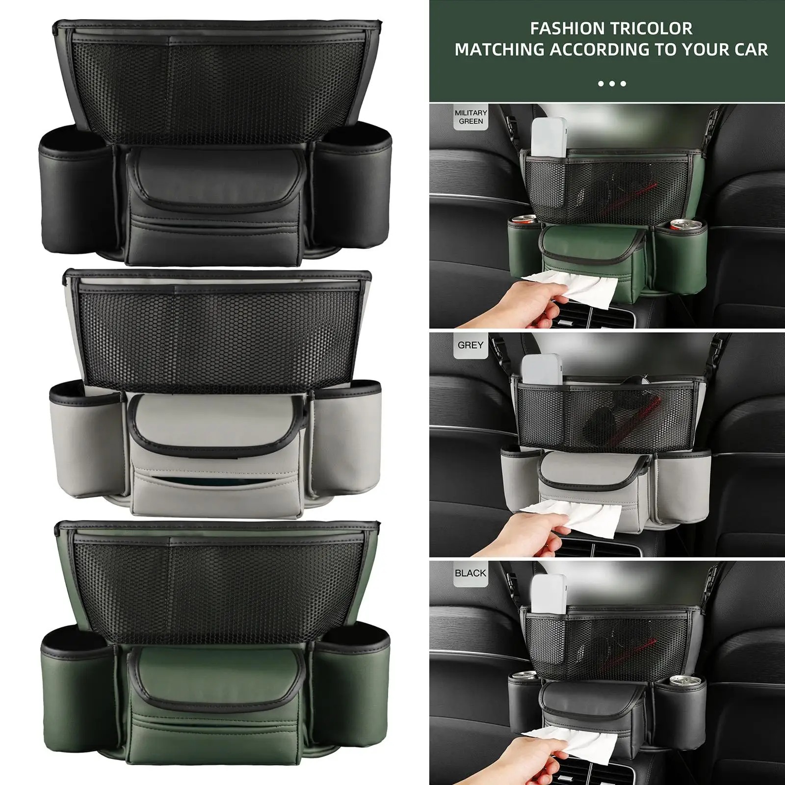 Organizador de almacenamiento entre asientos para consolas automotrices Barrera de perro niño