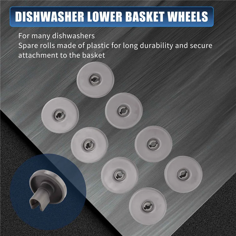ABKR-Rol Keranjang untuk Mesin Pencuci Piring, Roda Pencuci Piring Roda Keranjang Bawah untuk Roda Pencuci Piring AEG Electrolux FAVORIT Zanussi