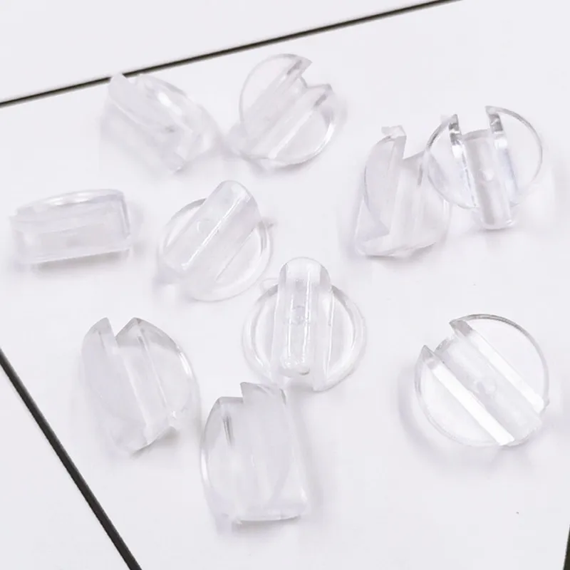 50pcs Hair Rope Base Settings Plastic Buckle Hair Ring Holder fit 4mm Rubber Band for DIY Hairband Tie Circle Bow Jewelry Making