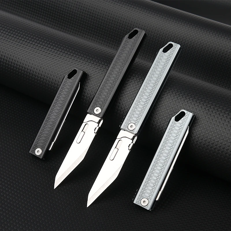 New 9cr Stainless Steel Detachable Blade High Hardness Aluminum Alloy Folding Knife Outdoor Camping Self-defense Utility Knife