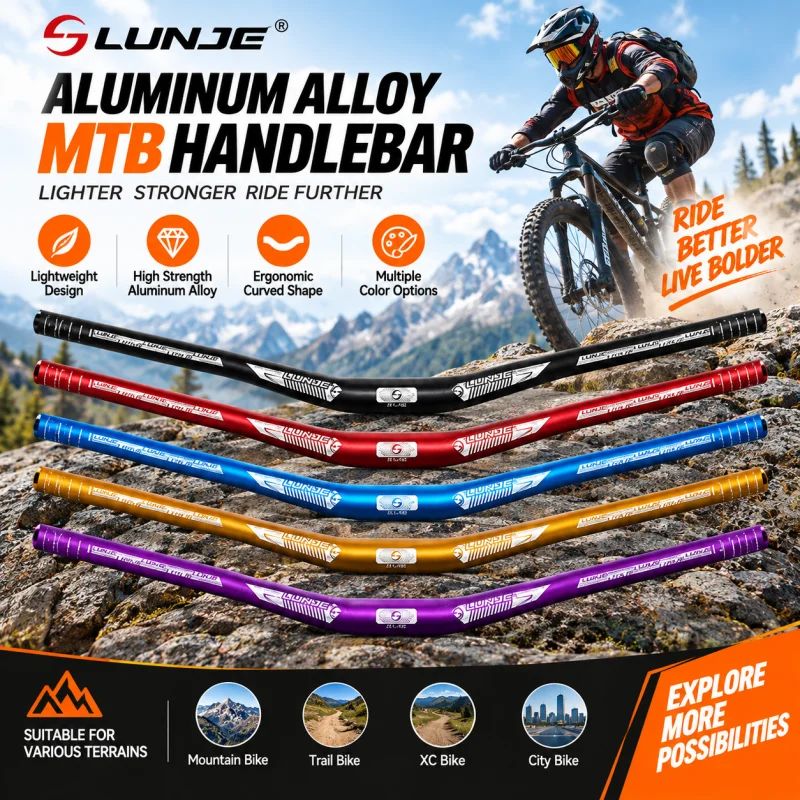 High-Strength Downhill Off-Road Bicycle Handlebar 780mm, 35mm Rise, Integrated Road and Mountain Bike Handlebar, Sandblasted Anodized Finish, Exquisite Label-Free Craftsmanship, Beautiful Appearance, Improves Control Performance, Suitable for Downhill, Mountain Bikes, Street Climbing, and Other Models That Demand High Control Performance Ergonomic Design, Enhanced Control and Comfort, Durable Construction, Personalized Customization, Multiple Vibrant Colors.