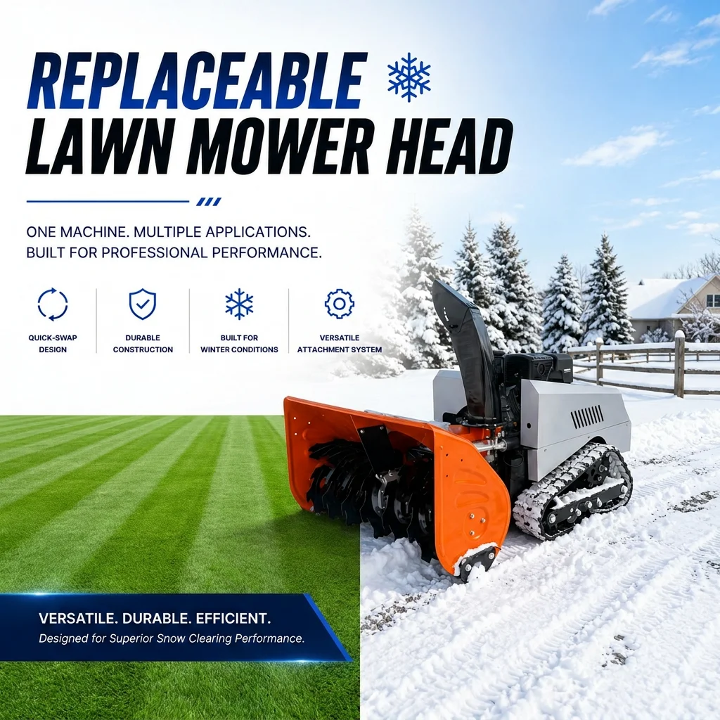 Multifunctional 15HP RC Snow Blower 100cm Crawler Lawn Mower 2-in-1 Robotic Snow Thrower & Grass Cutter