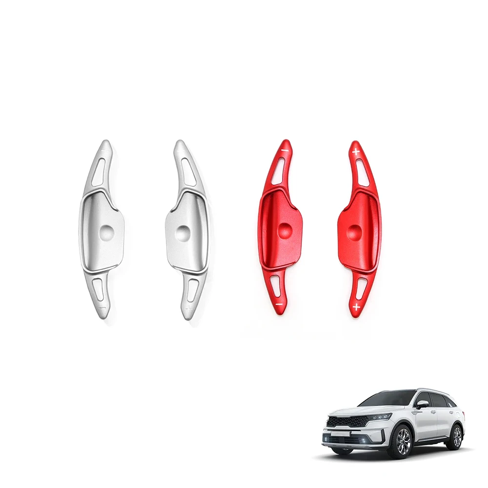 For Kia Sorento MQ4 2021-2026 2PCS Aluminum Alloy Steering Wheel Paddle Shifter Extension Cover Trim Accessories