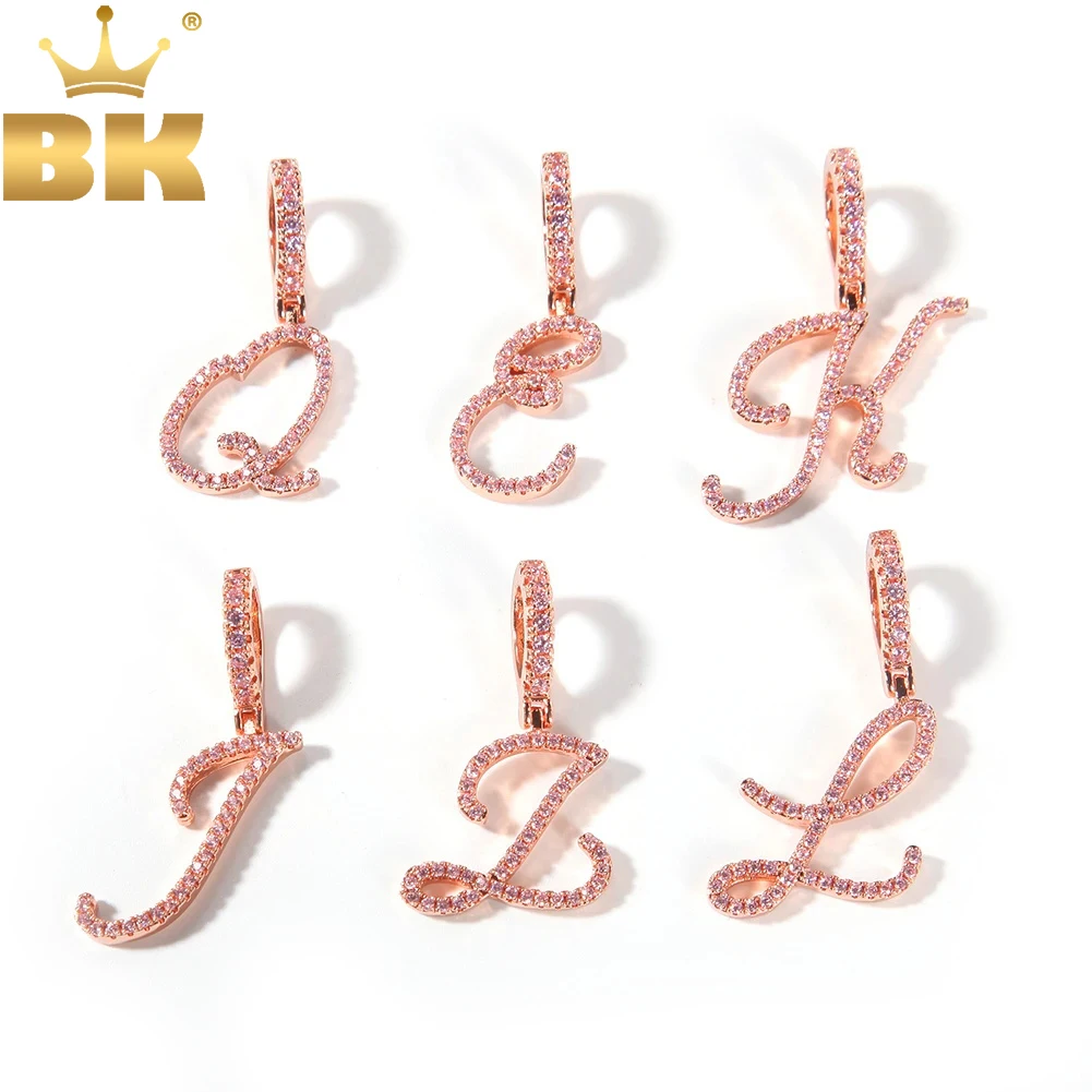 TBTK Custom Cursive Writing Initial A-Z Letters  Pendant Iced Out CZ Chain Necklace For Men Hiphop Charms Jewelry Best Gift