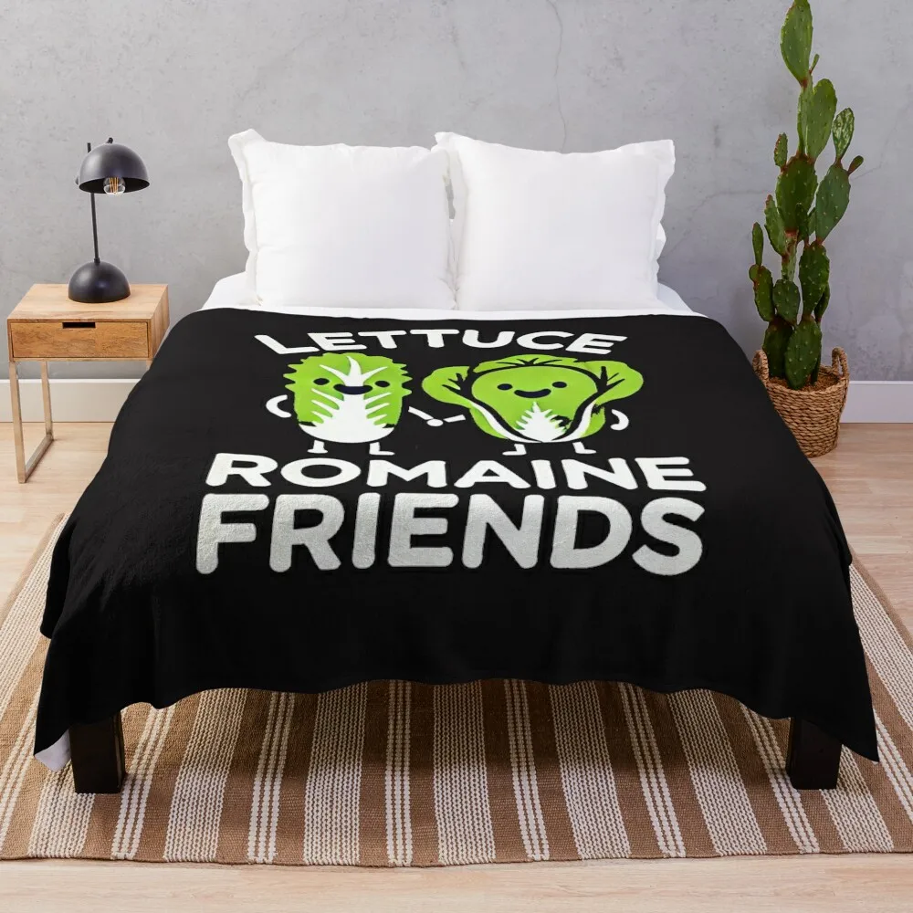 Funny Lettuce Romaine Friends Food Funny Pun Punny Throw Blanket Bed covers Luxury St Blankets