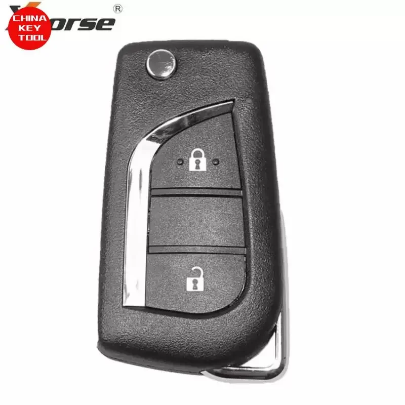 1PCS  Xhorse Wire Flip Remote For Toyota Style 2 Buttons XKTO01EN