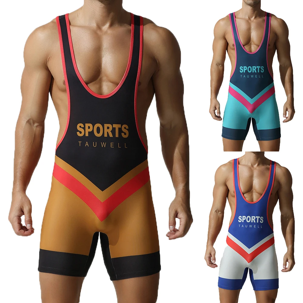 

Men's Sexy Bodysuit Sports Gym Bodybuilding Undershirts Vest Boxers Wrestling Singlets Jumpsuit Male Bodysuits Underwear Leotard