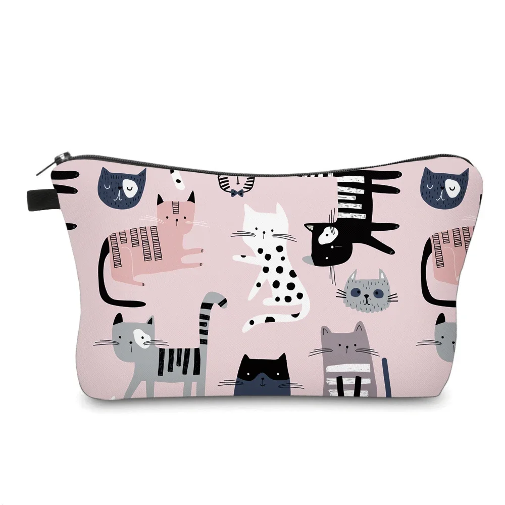 Deanfun Colorful Pretty Cosmetic Bag 3D Printed Waterproof Makeup Bag For Women with cat