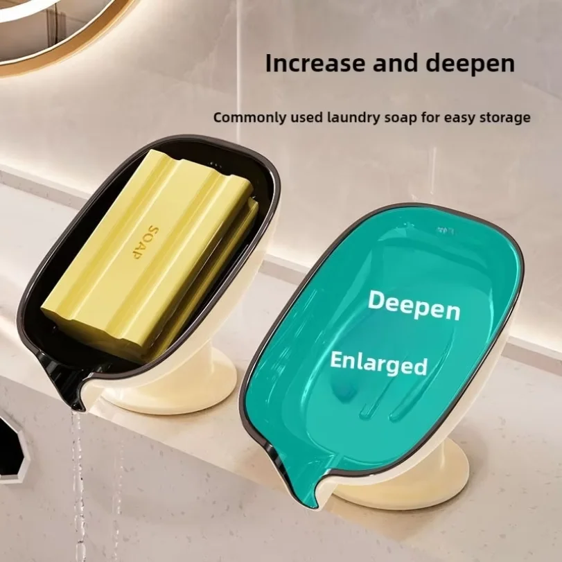 Soap Box Drain Free Punching Household Light Luxury Suction Cup SoapBox Toilet Countertop Soap Rack Bathroom Shelf