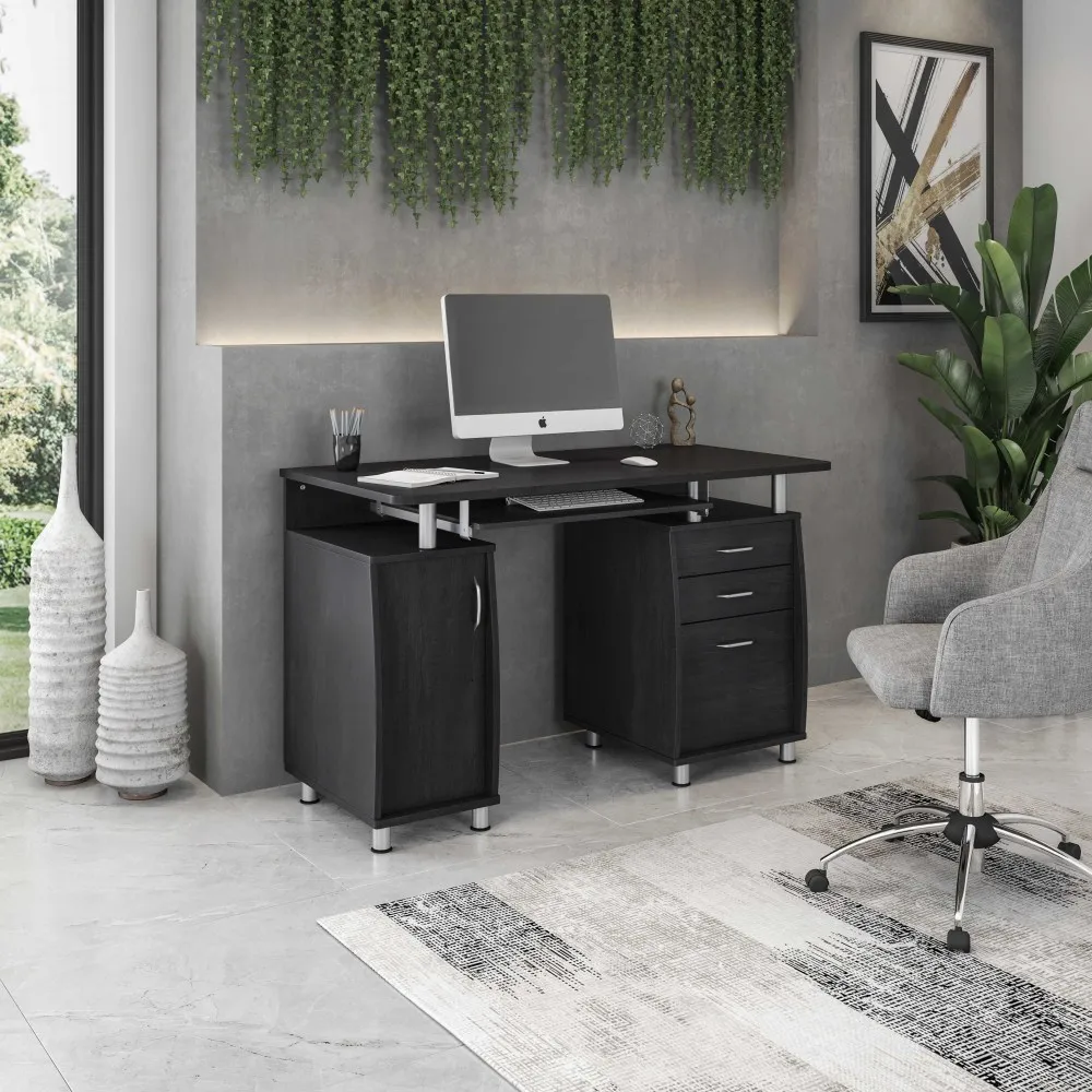 Mobili Complete Workstation Computer Desk with Storage, Espresso