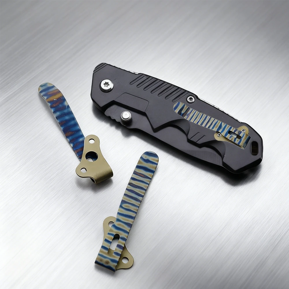 Titanium Alloy Pocket Clamp Knife Back Clip 1 pc For AD 20 AD 20.5 Fold Knives DIY Make Parts