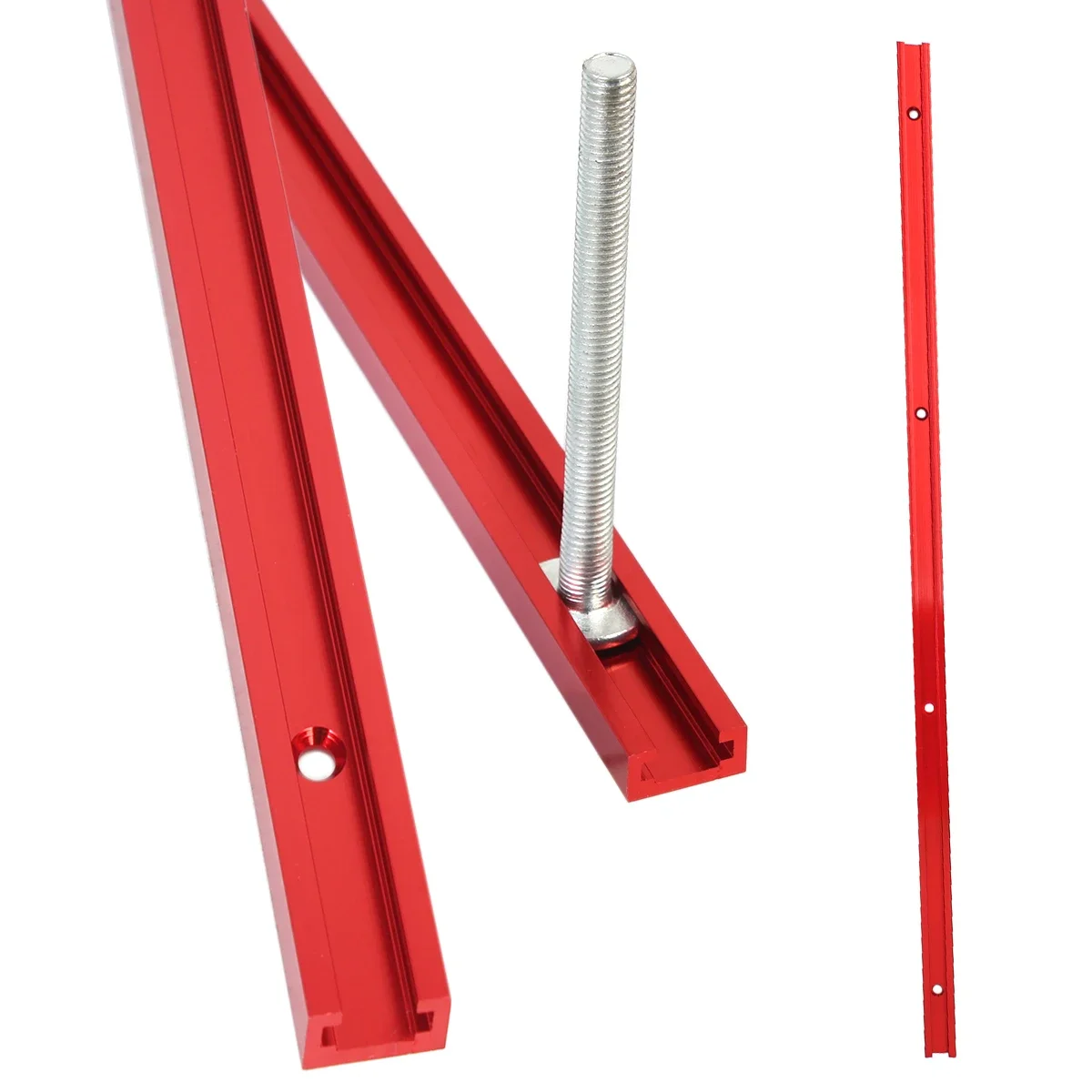 2Pcs 600MM Woodworking Chute Rail 19x9.5mm T-track T-slot Miter Track Jig T Screw Fixture Slot Table Saw Router Table DIY Tools