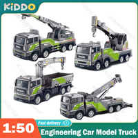 Engineering Car Model Truck Toys Alloy Diecast Simulation Crane Bulldozer Excavator Forklift Vehicles Collection Boys for Boys