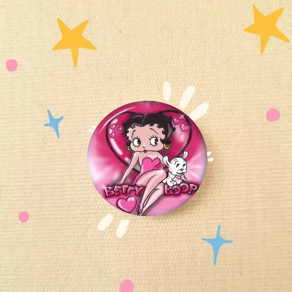 Anime B-BettyS Doll C-Boop-Es  Anime Creative Tinplate Soft Button Pins Animal Icon Brooch Lapel Backpack Badge Accessories Pin view 6