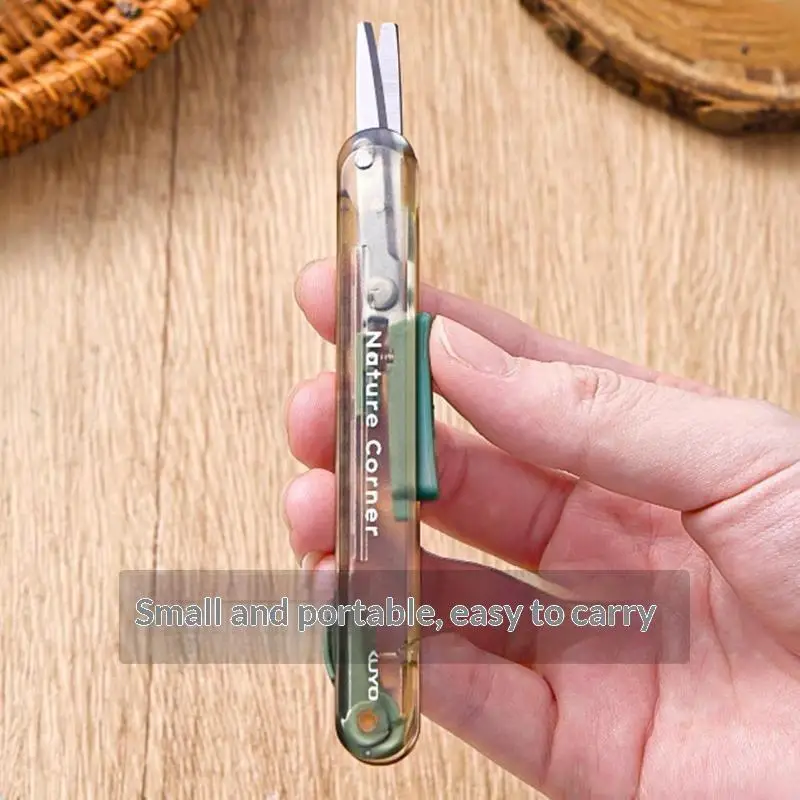Multicolor Retractable Pocket Scissors Lightweight Safety Small Hand Cutter Student School DIY Hand Craft Tool
