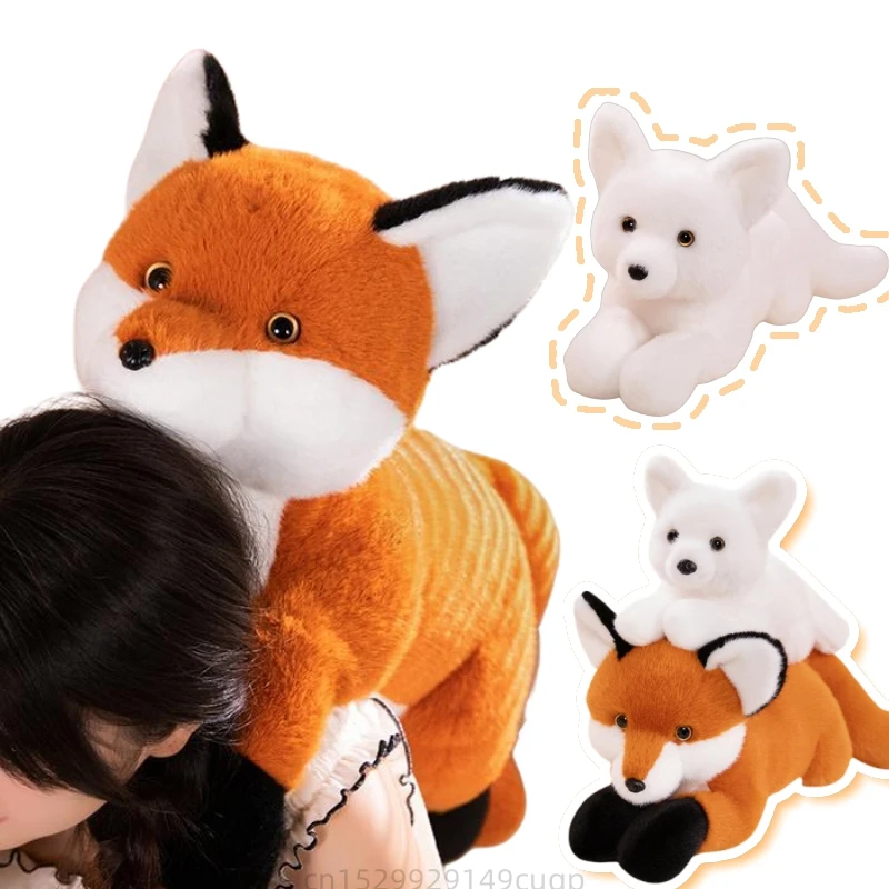 45-90cm Kawaii Simulation High Quality Fox Plush Doll Pillow Strip Red White Fox Plush Toy Home Decor Gift For Boys And Girls