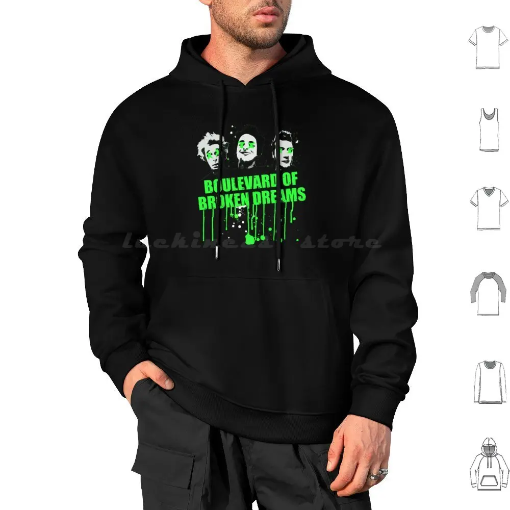 Boulevard Of Broken Dreams Hoodies Long Sleeve Album Punk Band Music Billie Pop Punk Joe Fanart Fan Art Lyrics Songs 90s