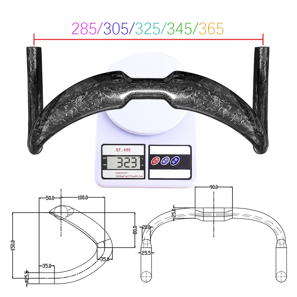 

BALUGOE TT Bike Handlebar Carbon Fiber Cycling Track Handle Sprint Match Bicycle Handlebar Fixed UD light sports UCI 31.8mm