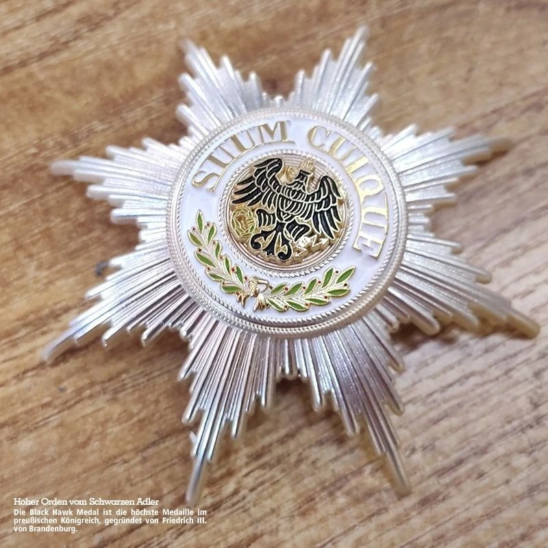 الحرب العالمية الأولى بروسيا ألمانيا شارة Hohenzollern النسر الأسود الطلب ستار ميدالية الهدايا شارات مروحة التاريخ العسكري