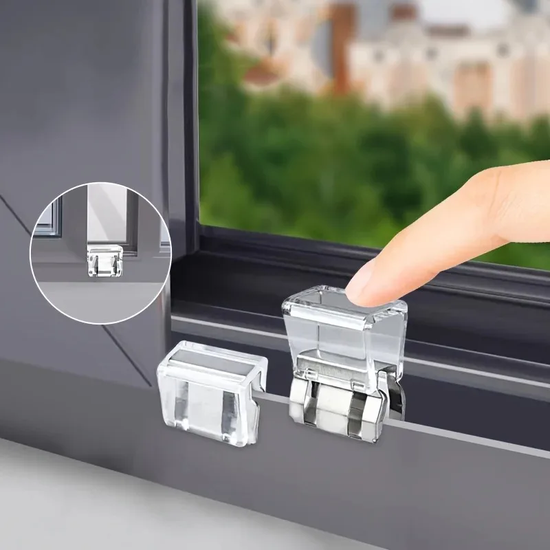 6-Piece Heavy-duty Sliding Window Lock, Screen Fixing Clip, Window Rail Fixing Safety Clip, Screen Window and Door Safety Plug