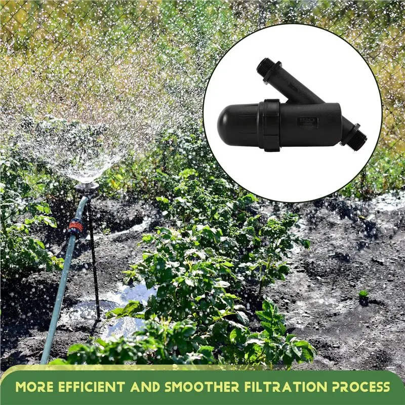 PZHI 3/4 Inch Male Thread Drip Irrigation Y Filter, 2 Pieces Inline Mesh Screen for Hydroponics, Garden Water Filter System