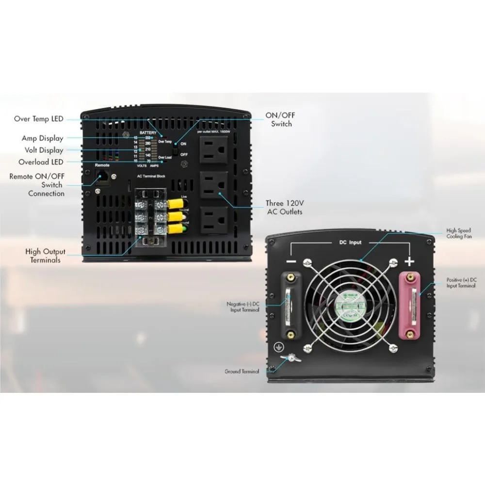 

Инвертор мощности 3000 Вт с дистанционным управлением Преобразователь мощности пиковая мощность 6000 Вт