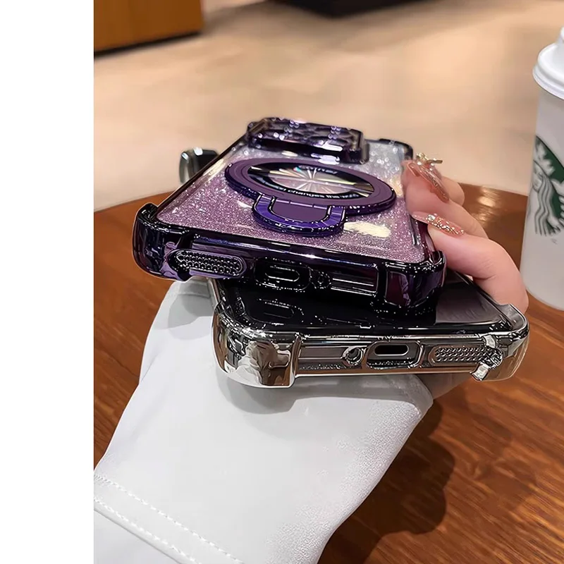 Luxuriöse Glitzer-Plating-Hülle mit glänzendem Rand für Motorola Edge 70 Fusion + 60 50 Neo Pro G77 G67 G86 G56 G66J/Y mit Halterung – Detail 12