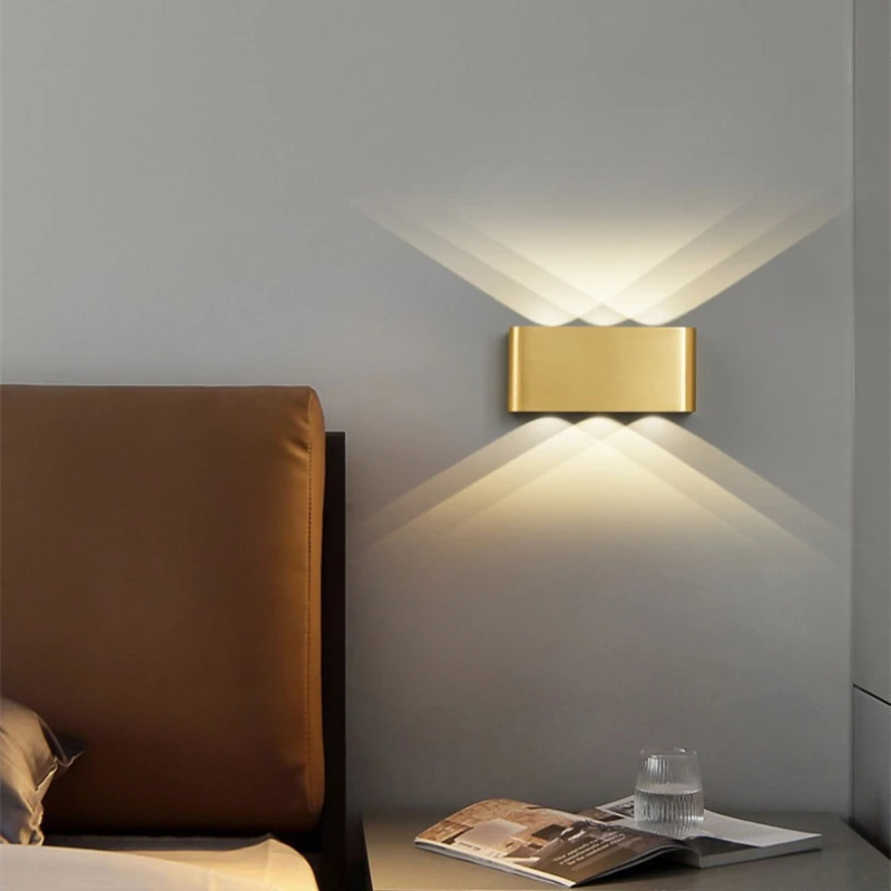 

Modern all-copper wall lamp Living room background wall lamp No main lamp Designer minimalist creative aisle Bedroom bedside