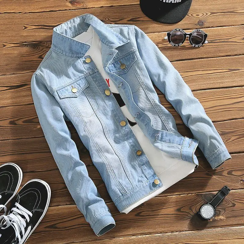 Autumn 2025 New Style Men's Korean Trendy Slim-fit Retro Denim Jacket Student Wear Coat Large Size