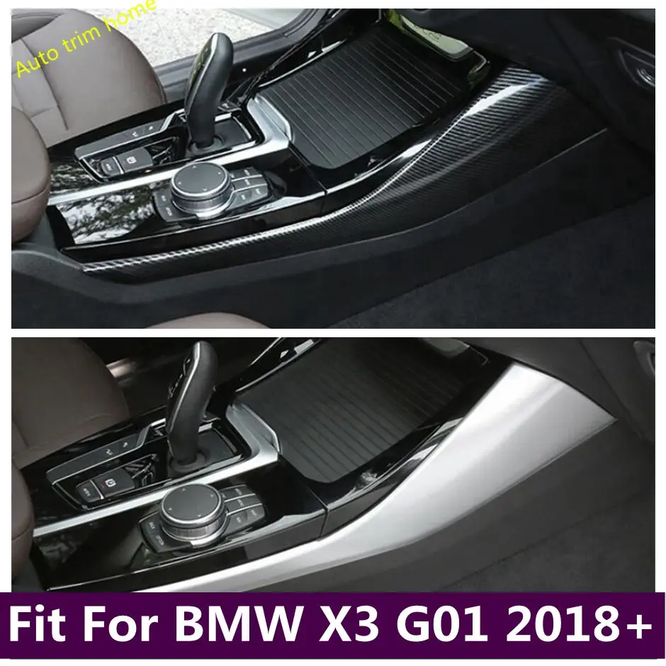 

Center Control Stalls Gear Shift Box Decor Strips Cover Trim For BMW X3 G01 2018 - 2023 ABS Matte Carbon Fiber Car Accessories